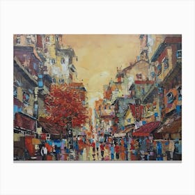 Hong Kong City Street Canvas Print