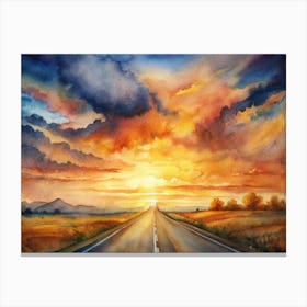 A Horizon To Horizon Road View Under The Brillia Canvas Print