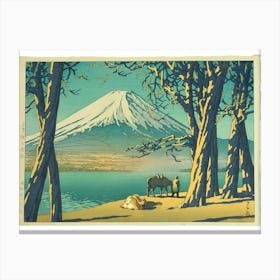 Heen & Mountain - Japanese Woodblock Print - Studio Ghibli - Howl's Moving Castle Canvas Print