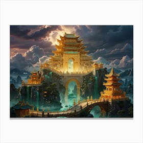 Fantasy Chinese Temple Canvas Print