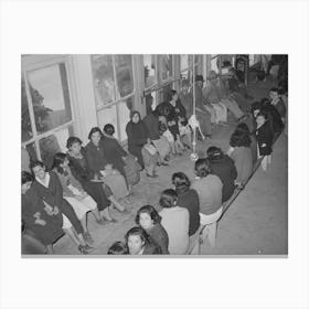 Mexican Pecan Workers Waiting In Union Hall For Assignment To Work, San Antonio, Texas By Russell Lee Canvas Print