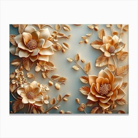 3d Design with Floral Artwork Background Canvas Print