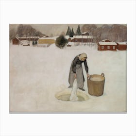 Washing On The Ice (1900), Pekka Halonen Canvas Print