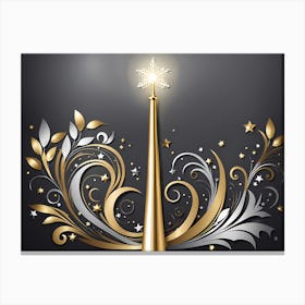 Christmas Magic wand Vector Art 3 Canvas Print