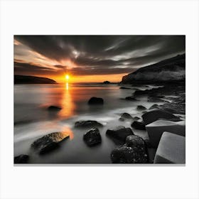 Sunset Over Cliffs Canvas Print