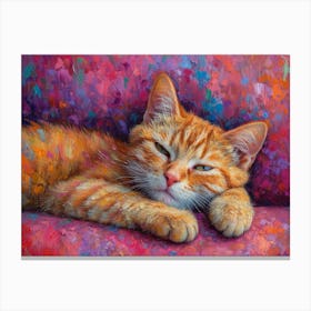 Whiskered Masterpieces: A Feline Tribute to Art History: Orange Tabby Cat Canvas Print