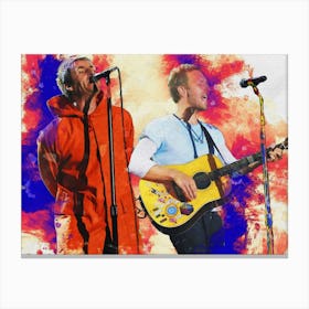 Smudge Of Liam Gallagher And Chris Martin In Concert Canvas Print