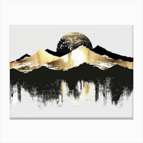 Gold And Black Mountains 9 Canvas Print