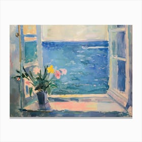 Coastal Elegance Painting Inspired By Paul Cezanne Canvas Print