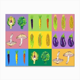Vegetable Pop Art Canvas Print