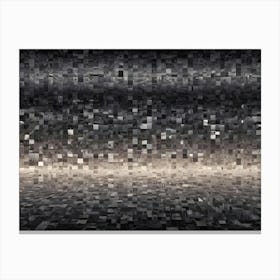 Abstract Image Of A Black And White Mosaic Of Squares, Creating A Geometric And Textured Effect Canvas Print