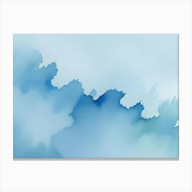 Abstract Blue Watercolor Splashes 1 Canvas Print