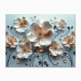 3d Flowers 3 Canvas Print