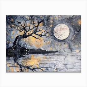 Moonlight Tree Canvas Print