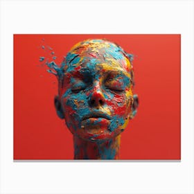 Psychedelic Portrait: Vibrant Expressions in Liquid Emulsion Abstract Of A Woman Canvas Print
