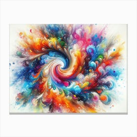 Watercolor Brush Strokes In Multi Color 1 Canvas Print