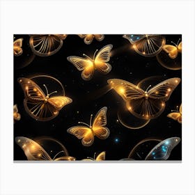 Golden Butterflies 21 Canvas Print