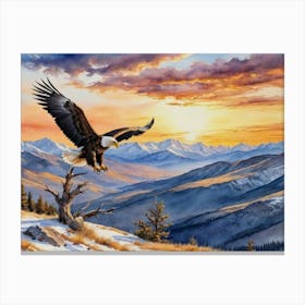 The Regal Gaze of the White-Headed Eagle Bald Eagle Canvas Print