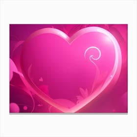 A Glowing Pink Heart Vibrant Horizontal Composition 69 Canvas Print