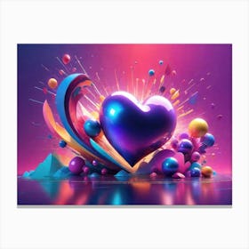 Colorful Heart Creative Art Print 46 Canvas Print