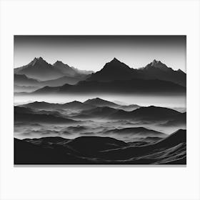 Black And White Mountains Canvas Print