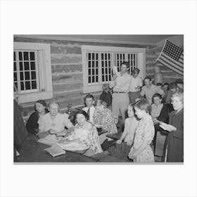 Untitled Photo, Possibly Related To Farmers And Their Families Enjoying The Literary Society Meeting, Pie Town, Ne Canvas Print