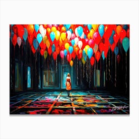 Balloons Girl! - Balloons Up In The Room Canvas Print