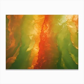 Abstract Image Of Swirling, Translucent Shapes In Shades Of Orange, Green, And Yellow, Creating A Sense Of Depth And Movement Canvas Print