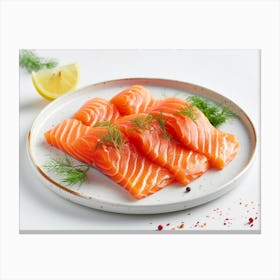 Salmon On A Plate 15 Canvas Print