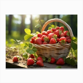 Basket Of Strawberries 15 Canvas Print