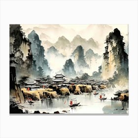 Chinese Landscape Painting 6 Canvas Print