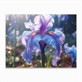 Iris In The Rain Canvas Print