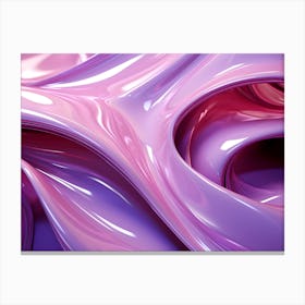 Pink & Purple Gloss Fluid Folds Abstract 3 Canvas Print
