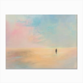 Man Walking On The Beach Canvas Print