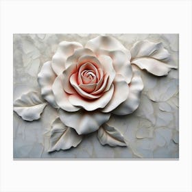 3d Picture Art Background Of A Rose Canvas Print