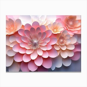 3d Circles Rendering Designative 3d Photo illustration Flower Canvas Print