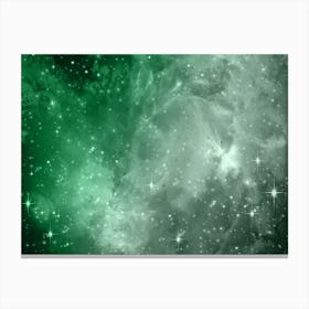 Green Grey Galaxy Space Background Canvas Print