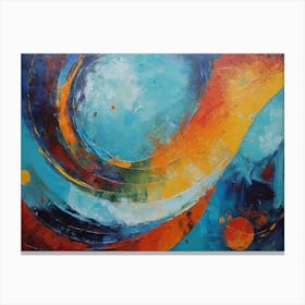 Blue And Yellow Abstract Painting Canvas Print