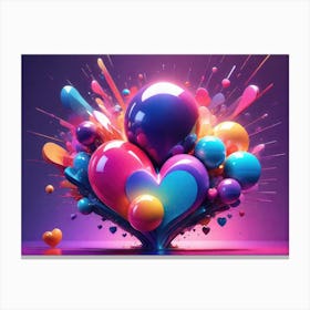 Colorful Heart Creative Art Print 19 Canvas Print