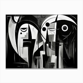Emotions Abstract Black And White 8 Canvas Print