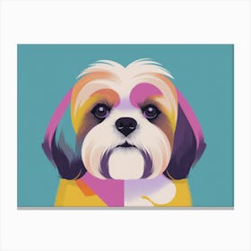 Shih Tzu Dog Portrait Illustration Canvas Print