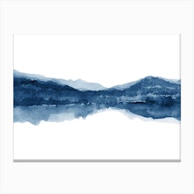 Watercolor Landscape 1 Blue Canvas Print