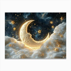 Moon And Stars 1 Canvas Print