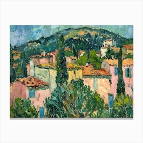 Rustic Romance Painting Inspired By Paul Cezanne Canvas Print