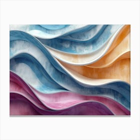 3d Wave Texture Pattern Canvas Print