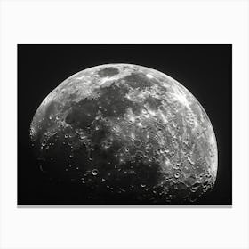 Moon In Black And White Canvas Print