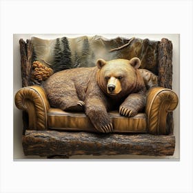 Bear On The Couch Canvas Print