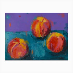 Three Peaches Canvas Print