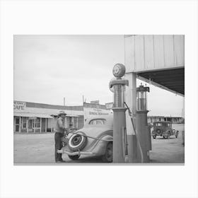 The Gasoline Pumps At Pie Town, New Mexico By Russell Lee Canvas Print