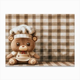 Teddy Bear In Chef Hat Canvas Print